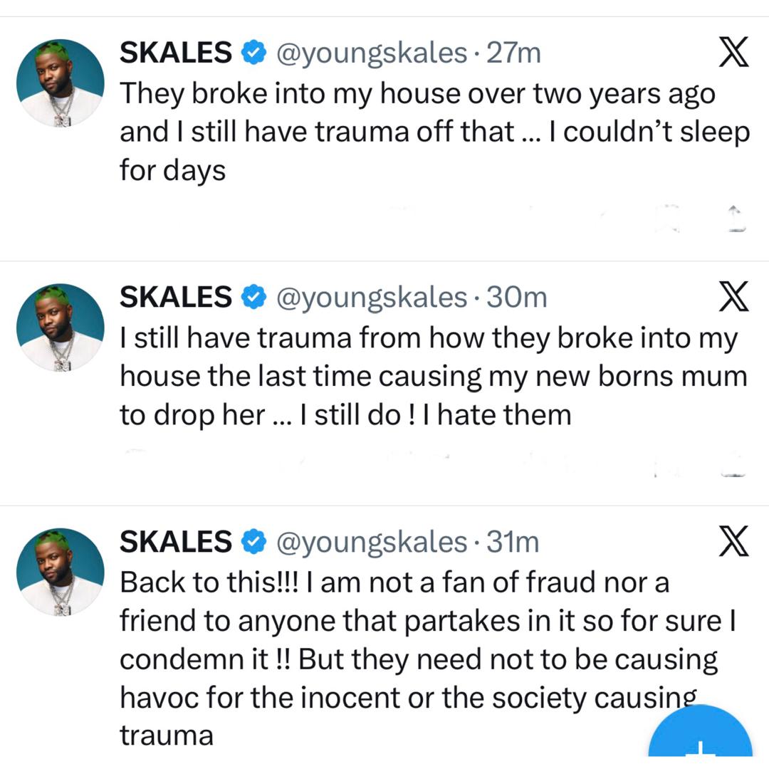 Rapper Skales tackles EFCC operatives over recent Lekki estate raid, recalls past trauma